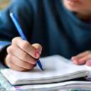 Student studying IELTS materials